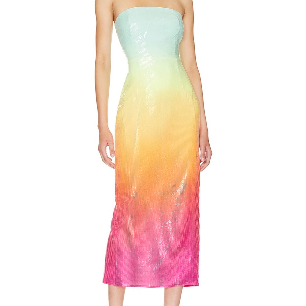 Strapless Multicolor Gradient Dress